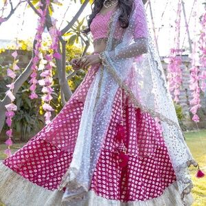 Rishi & Vibhuti Shades of Pink Lehenga Set - NWT!